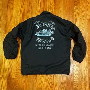 Pla-Jac By Dunbrooke Windbreaker Jacket Mens Medium Snap Up Nylon Navy Blue